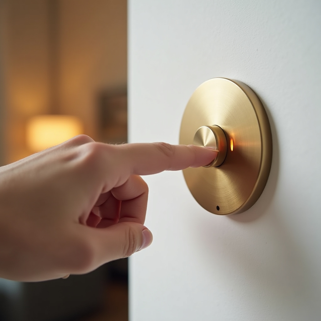 Smarter Dimmer-Schalter an einer Wand montiert